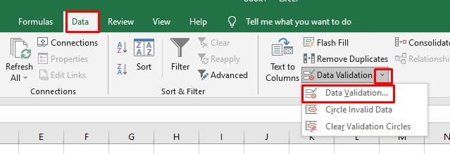 Data Validation in Excel