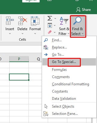 Find in Excel, How to find in excel, How to use find in excel, How to use Go to special in excel