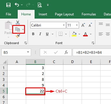 Formula Copy with shortcut key in excel