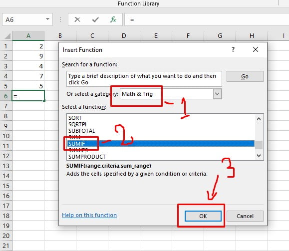 Function insertion with shortcut key in excel