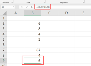 Count Function in Excel