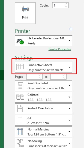 Sheet selection for print