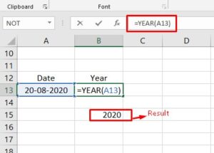 Year Function in Excel