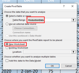 How to create Pivot table in Excel