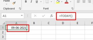 Today Function in Excel