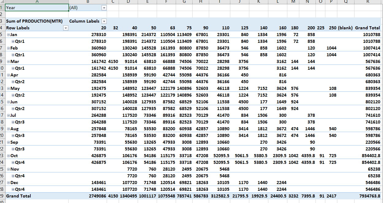 Pivot Table in Excel