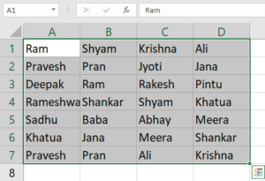 Range in Excel