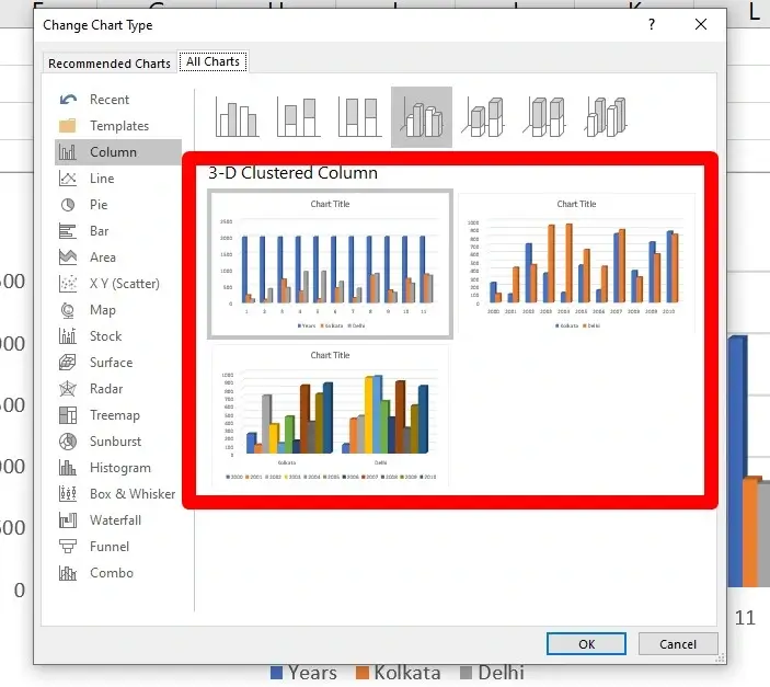 Clustered Column Chart