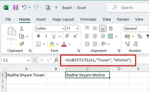 Substitute Function