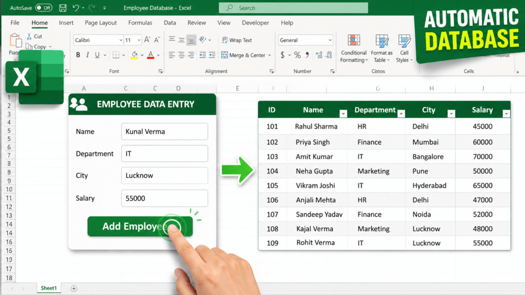 excel data entry form vba hindi